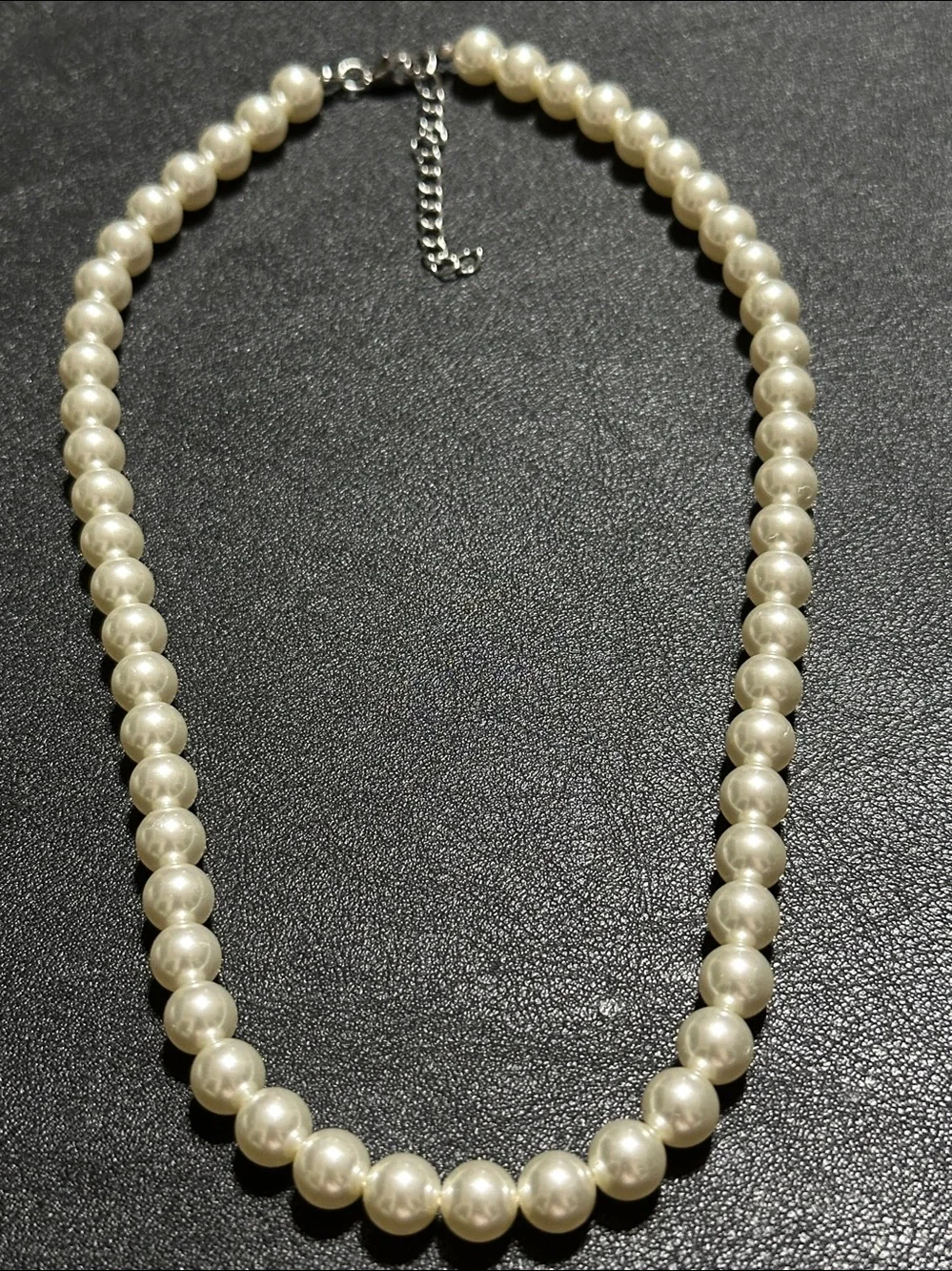 Classic Faux White 8.2mm Pearl Single Strand Necklace